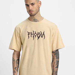 Printed Drop-Shoulder Sleeves Pure Cotton Oversized T-shirt